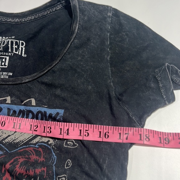 Red Chapter | Black Widow Covert Avengers Distressed T Shirt // L - Picture 3 of 5